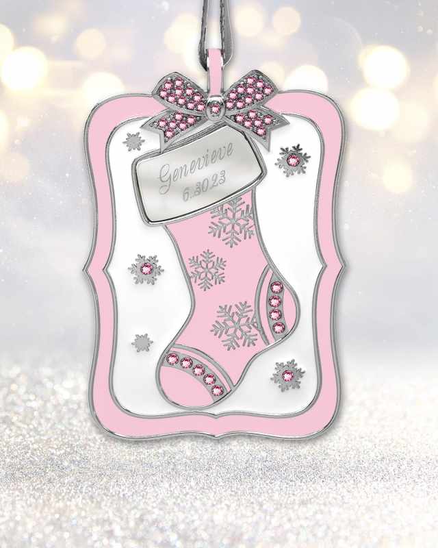Stocking Christmas Ornament, Personalized